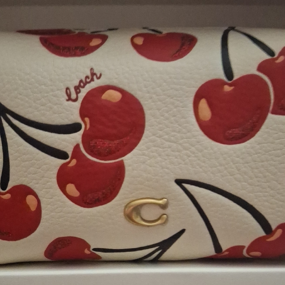 Coach Mini Cosmetic Case 🍒Cherry Print - Picture 3 of 7